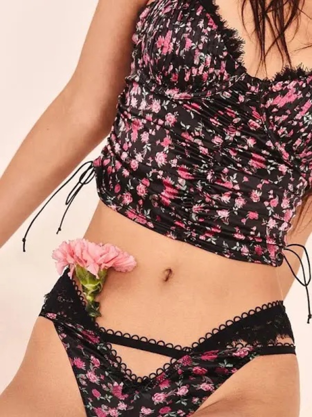 For Love & Lemons For Victoria’s Secret Black Melrose Bustier